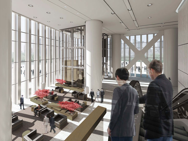 上海綠地廣場大廈寫字樓大廳設計-第2張圖片-上海古都建筑設計集團 上海綠地廣場大廈寫字樓大廳設計-第2張圖片-上海古都建筑設計集團