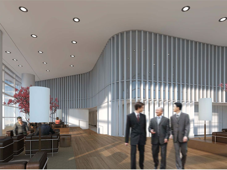 上海綠地廣場大廈寫字樓大廳設計-第5張圖片-上海古都建筑設計集團 上海綠地廣場大廈寫字樓大廳設計-第5張圖片-上海古都建筑設計集團